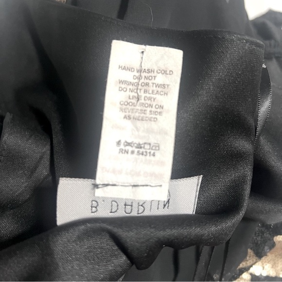 B. Darlin Women’s Sleeveless Size 5/6 Black and Gold Chevron Sequins Dress EUC - Picture 8 of 9